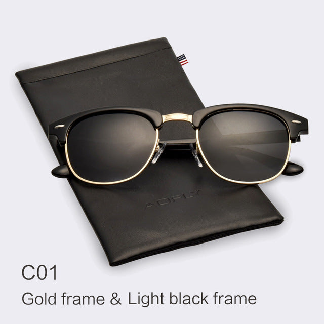 Classic Half Metal Polarized Sunglasses
