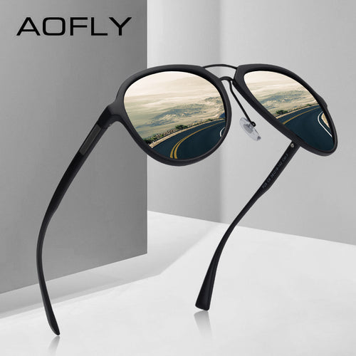 BRAND DESIGN Polarized Sunglasses Men Vintage